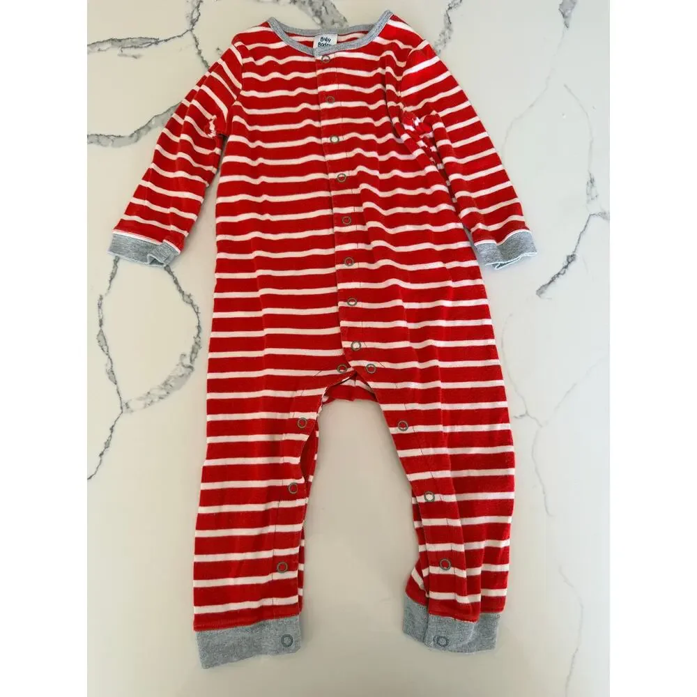 Baby Boden Striped One-Piece Snap Front Coverall